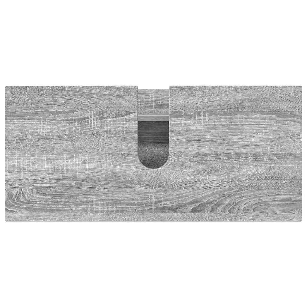 vidaXL Badezimmermöbel-Set 4 pcs Graues Sonoma Sperrholz und Metall
