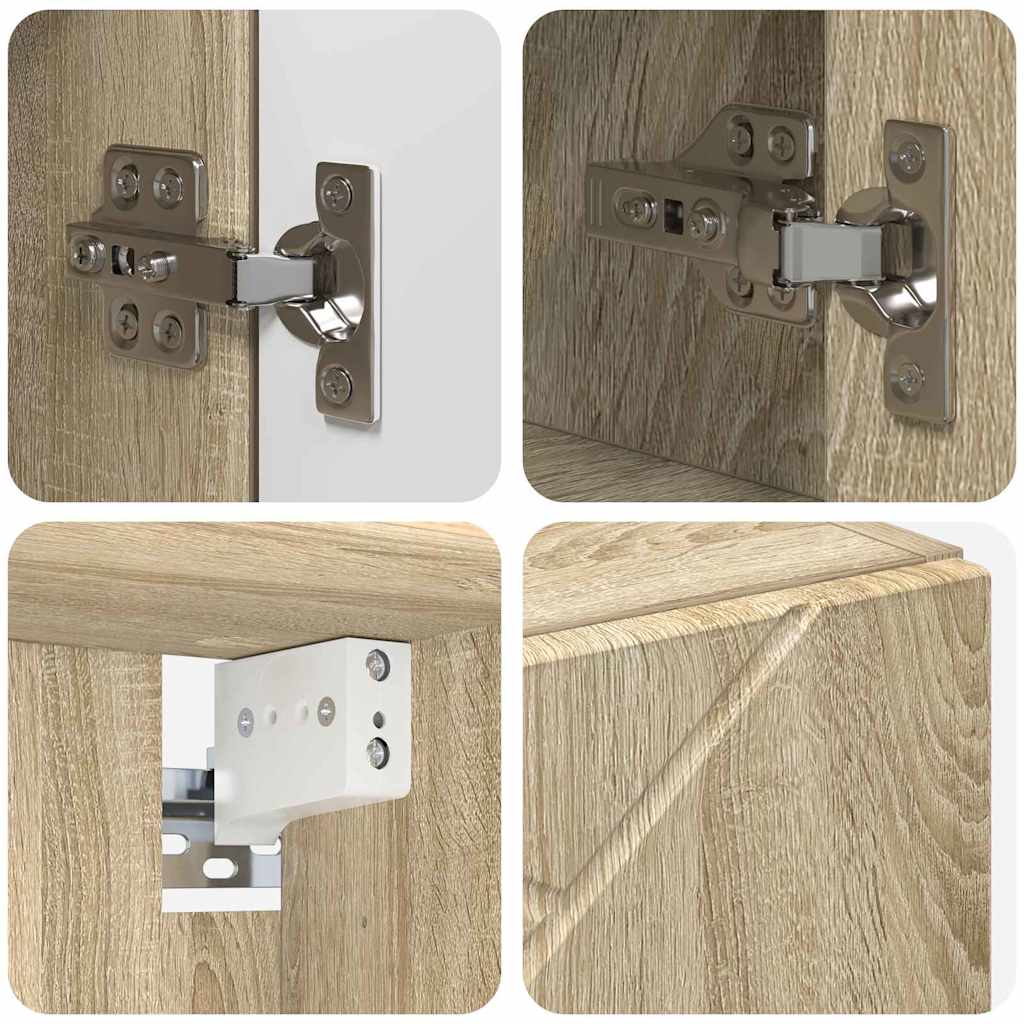 vidaXL Badezimmermöbel-Set 5 pcs Sonoma-Eiche Sperrholz und Metall