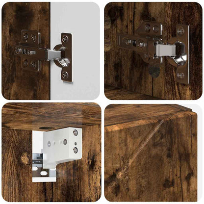 vidaXL Ensemble de meubles de salle de bain avec tiroirs 5 pcs Chêne fumé