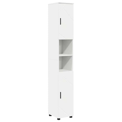 vidaXL Ensemble de meubles de salle de bain avec étagère 5 pcs Blanc Contreplaqué et métal