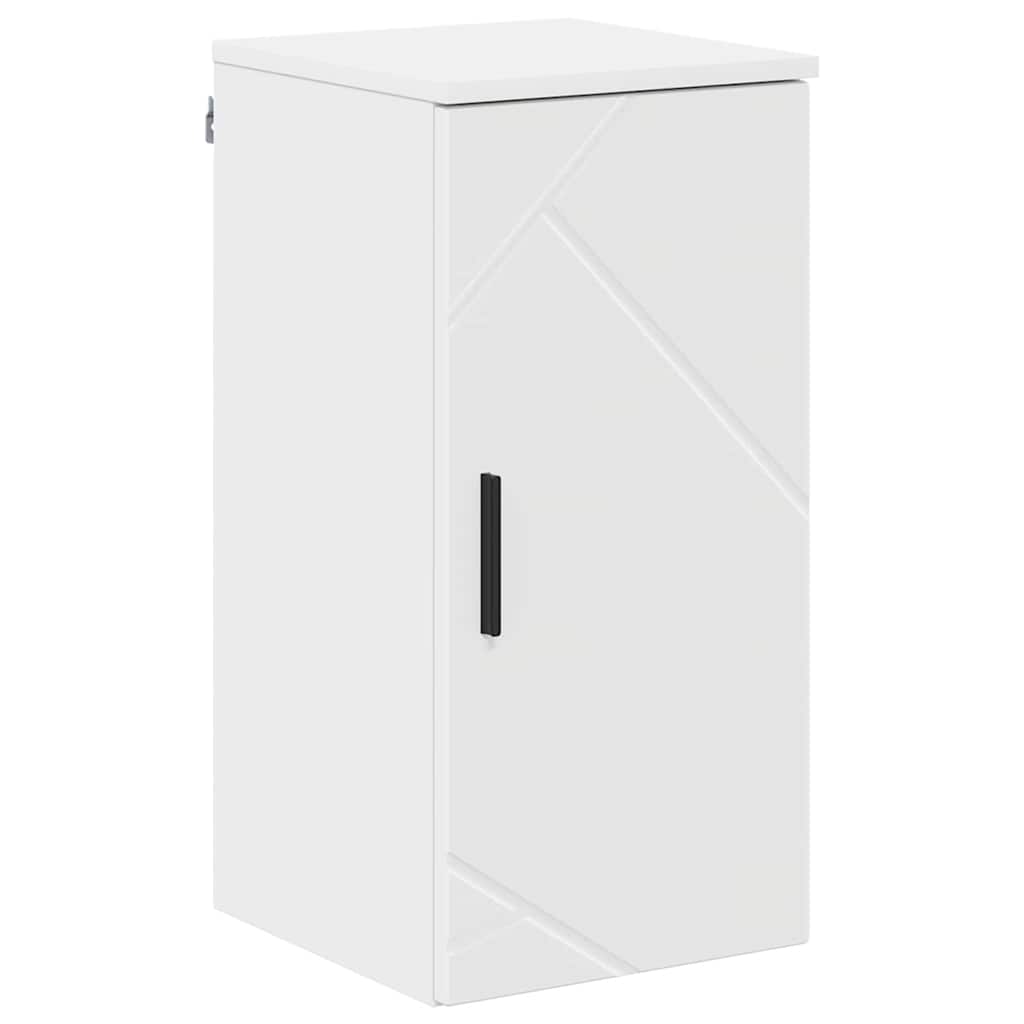vidaXL Ensemble de meubles de salle de bain avec étagère 5 pcs Blanc Contreplaqué et métal