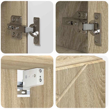 vidaXL Ensemble de meubles de salle de bain 5 pcs Chêne Sonoma contreplaqué et métal