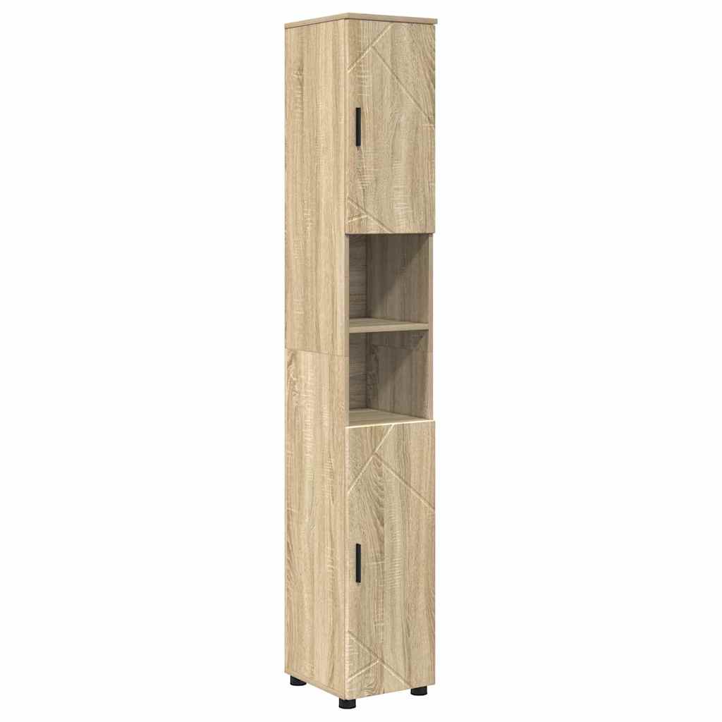 vidaXL Ensemble de meubles de salle de bain 5 pcs Chêne Sonoma contreplaqué et métal