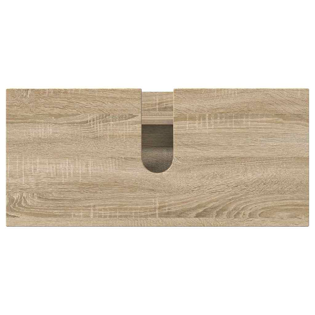 vidaXL Ensemble de meubles de salle de bain 5 pcs Chêne Sonoma contreplaqué et métal