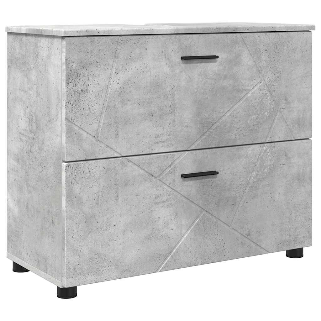 vidaXL Ensemble de meubles de salle de bain 5 pcs Gris béton Bois d'ingénierie et métal