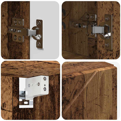 vidaXL Ensemble de meubles de salle de bain avec porte 5 pcs Bois de récupération contreplaqué et métal