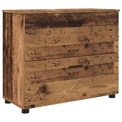 vidaXL Ensemble de meubles de salle de bain avec porte 5 pcs Bois de récupération contreplaqué et métal