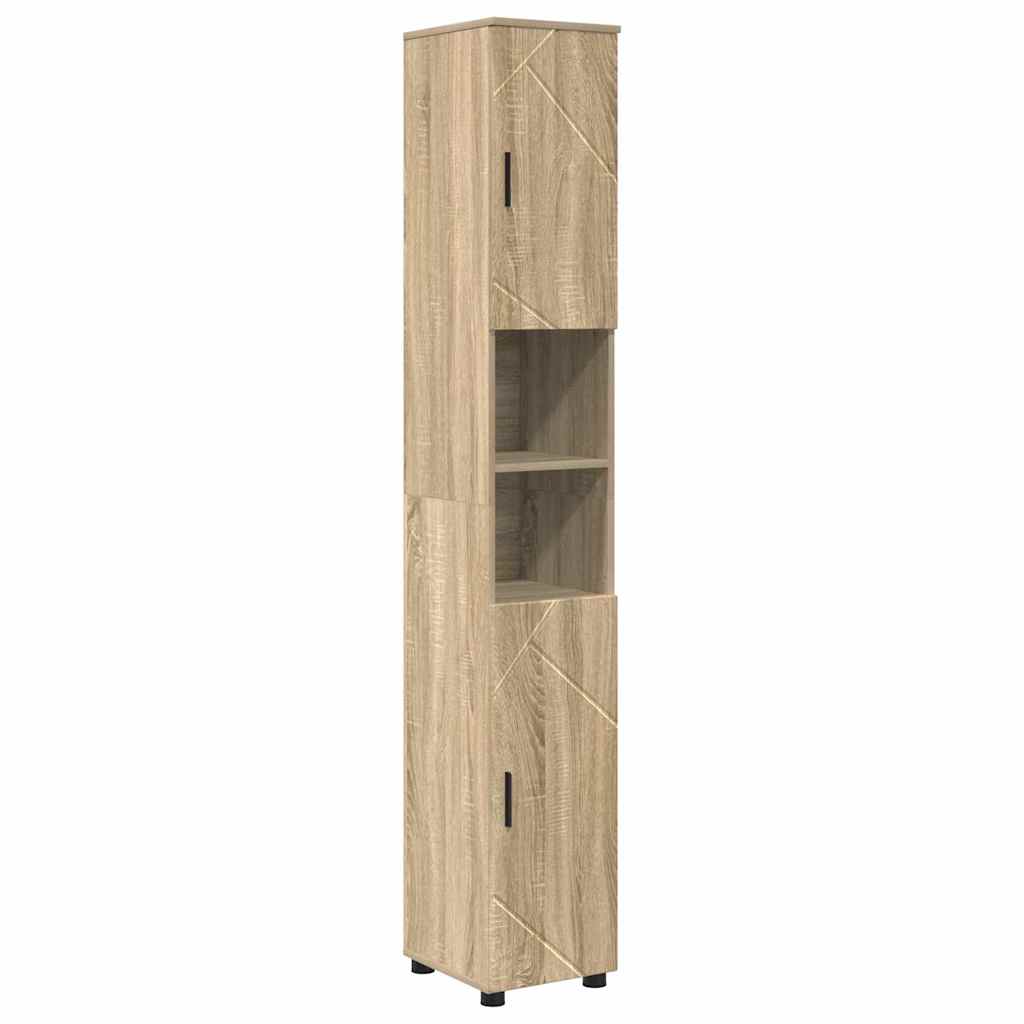 vidaXL Ensemble de meubles de salle de bain 4 pcs Chêne Sonoma contreplaqué et métal