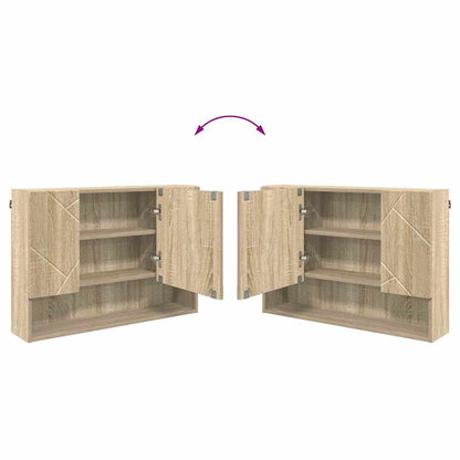 vidaXL Ensemble de meubles de salle de bain 4 pcs Chêne Sonoma contreplaqué et métal