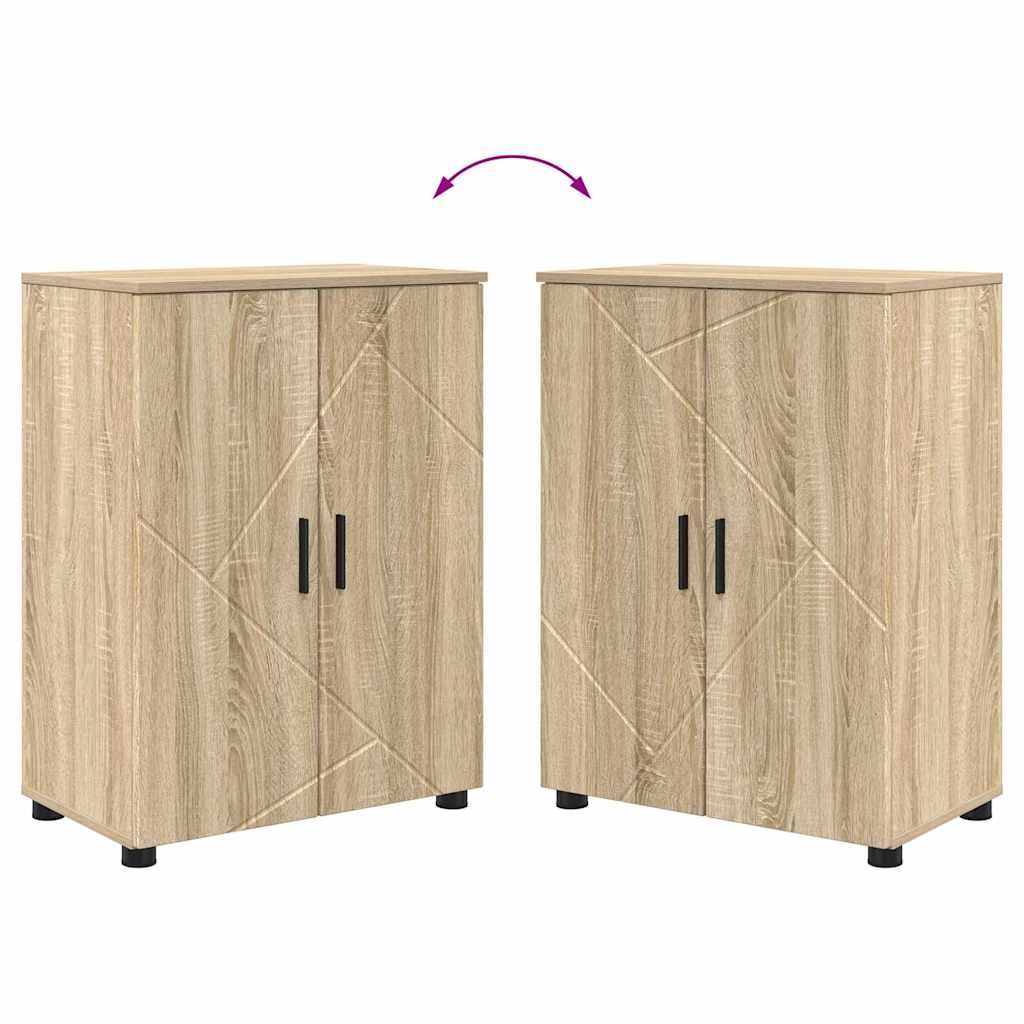 vidaXL Ensemble de meubles de salle de bain 4 pcs Chêne Sonoma contreplaqué et métal