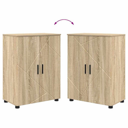 vidaXL Ensemble de meubles de salle de bain 4 pcs Chêne Sonoma contreplaqué et métal