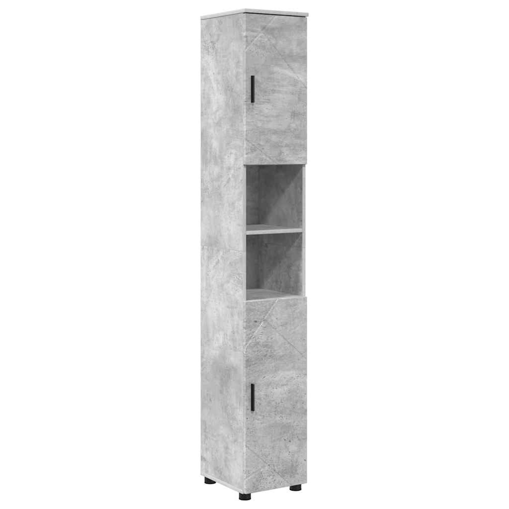 vidaXL Badezimmermöbel-Set 4 pcs Beton Grau Sperrholz und Metall