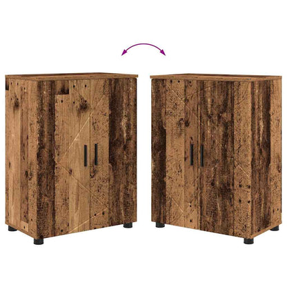 vidaXL Badezimmermöbel-Set mit Tür 4 pcs Altholz Sperrholz und Metall