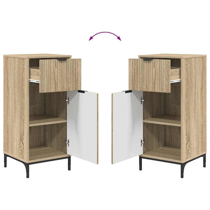 vidaXL Badezimmermöbel-Set 2 pcs Sonoma-Eiche Sperrholz und Metall