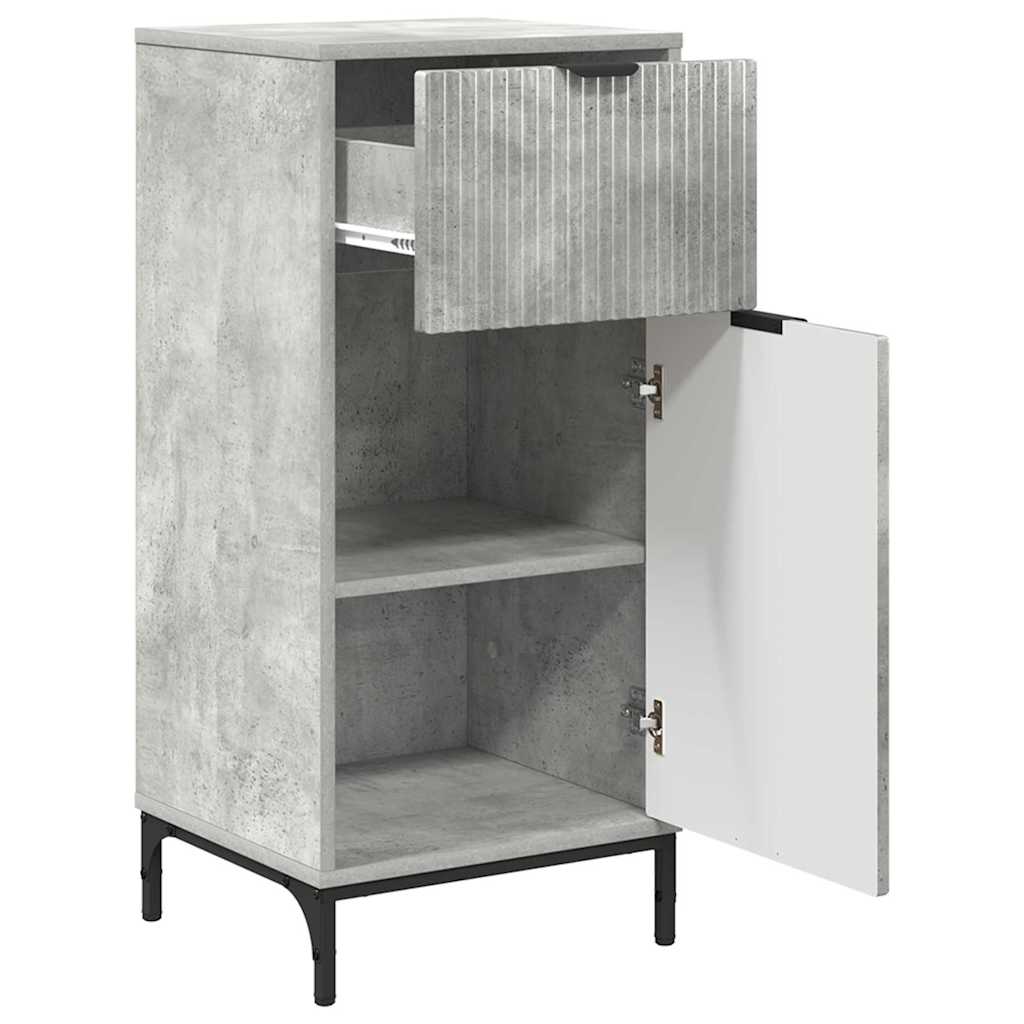 vidaXL Badezimmermöbel-Set 2 pcs Beton Grau Sperrholz und Metall
