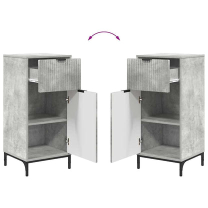 vidaXL Badezimmermöbel-Set 2 pcs Beton Grau Sperrholz und Metall