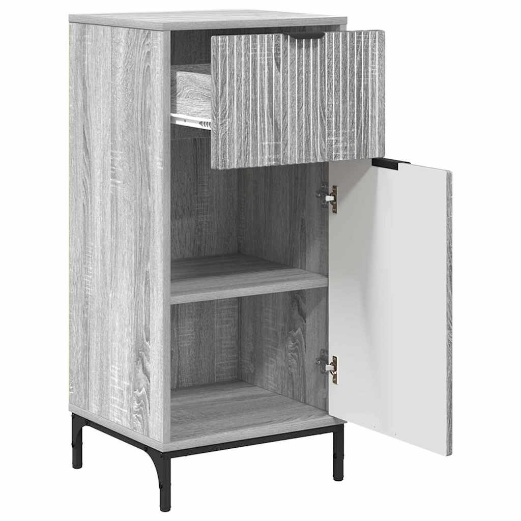 vidaXL Badezimmermöbel-Set 2 pcs Graues Sonoma Sperrholz und Metall