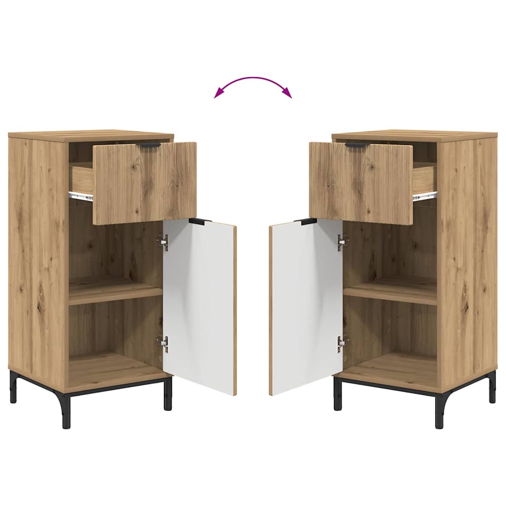 vidaXL Badezimmermöbel-Set 2 pcs Artisan-Eiche Sperrholz und Metall