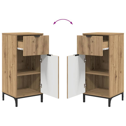 vidaXL Badezimmermöbel-Set 2 pcs Artisan-Eiche Sperrholz und Metall