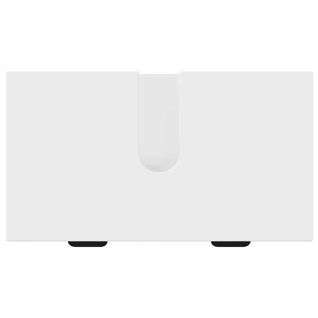 vidaXL Ensemble de meubles de salle de bain avec étagère 3 pcs Blanc Contreplaqué et métal