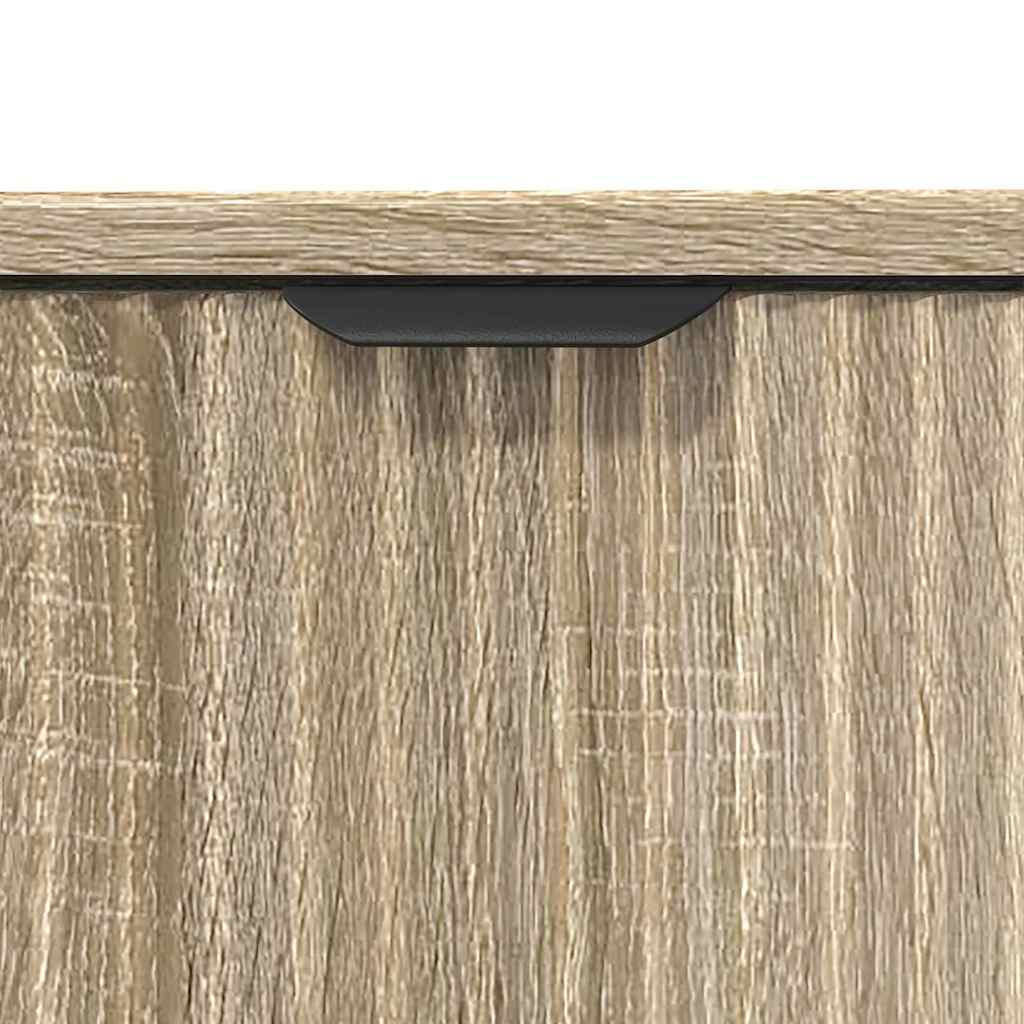 vidaXL Ensemble de meubles de salle de bain avec étagère 3 pcs Chêne Sonoma Bois d'ingénierie