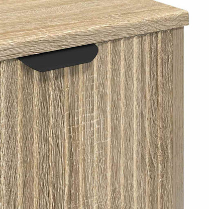 vidaXL Ensemble de meubles de salle de bain avec étagère 3 pcs Chêne Sonoma Bois d'ingénierie