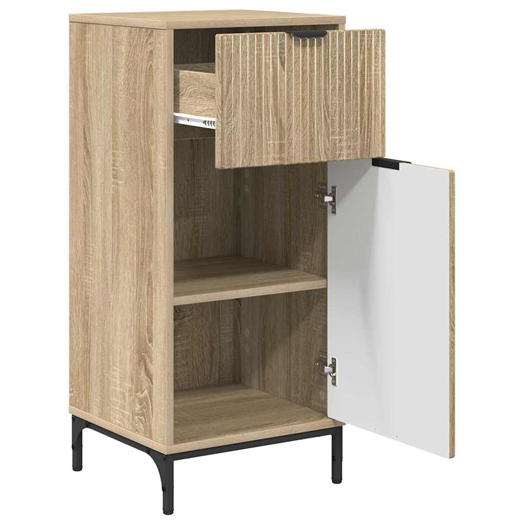 vidaXL Ensemble de meubles de salle de bain avec étagère 3 pcs Chêne Sonoma Bois d'ingénierie