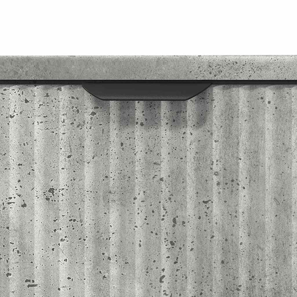 vidaXL Ensemble de meubles de salle de bain avec étagère 3 pcs Gris béton Bois d'ingénierie
