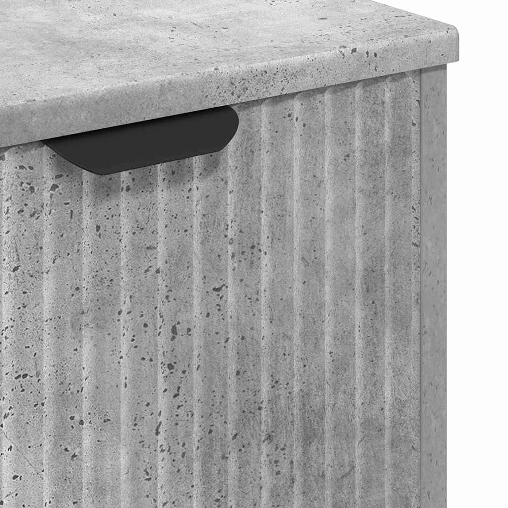 vidaXL Ensemble de meubles de salle de bain avec étagère 3 pcs Gris béton Bois d'ingénierie