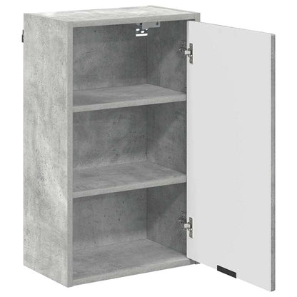 vidaXL Ensemble de meubles de salle de bain avec étagère 3 pcs Gris béton Bois d'ingénierie