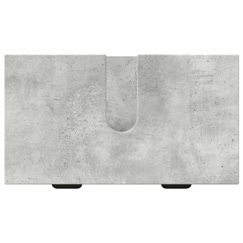 vidaXL Ensemble de meubles de salle de bain avec étagère 3 pcs Gris béton Bois d'ingénierie