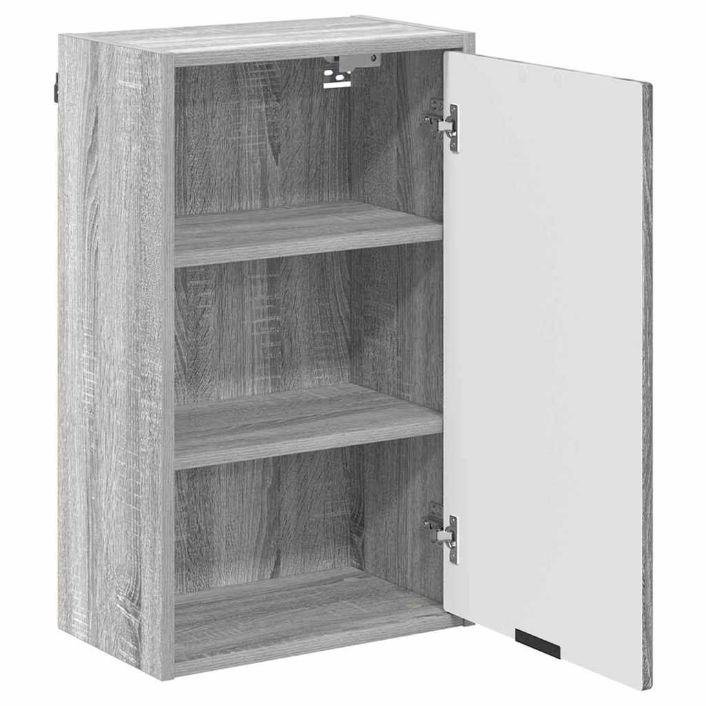 vidaXL Badezimmermöbel Set mit Regal 3 pcs Grau Sonoma Holzwerkstoff