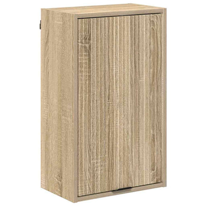 vidaXL Badezimmermöbel-Set mit Tür Sonoma-Eiche Holzwerkstoff, Metall