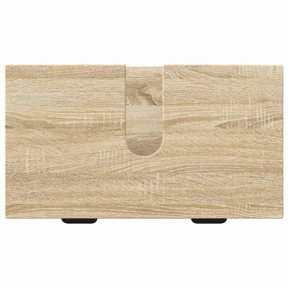 vidaXL Badezimmermöbel-Set mit Tür Sonoma-Eiche Holzwerkstoff, Metall