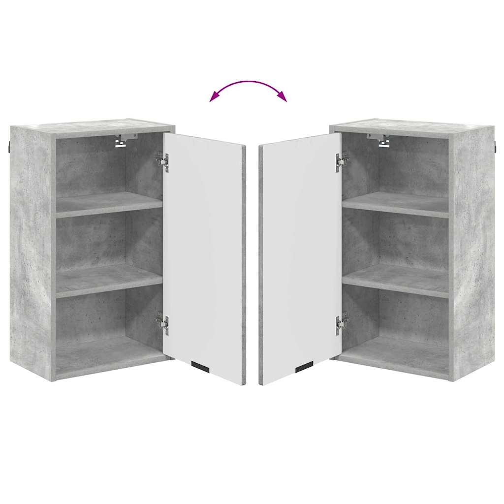 Badezimmermöbel-Set mit Tür Beton Grau Holzwerkstoff, Metall