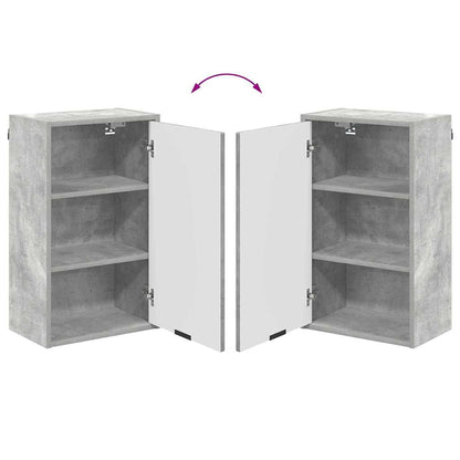 Badezimmermöbel-Set mit Tür Beton Grau Holzwerkstoff, Metall