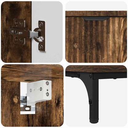 vidaXL Badezimmermöbel-Set Geräucherte Eiche Holzwerkstoff, Metall