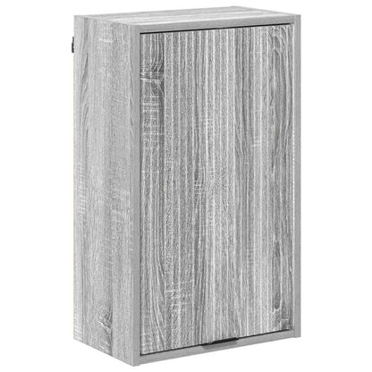 vidaXL Badezimmermöbel-Set mit Tür Graues Sonoma Holzwerkstoff, Metall