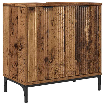 vidaXL Badezimmermöbel-Set Wandmontiert Altholz Holzwerkstoff, Metall