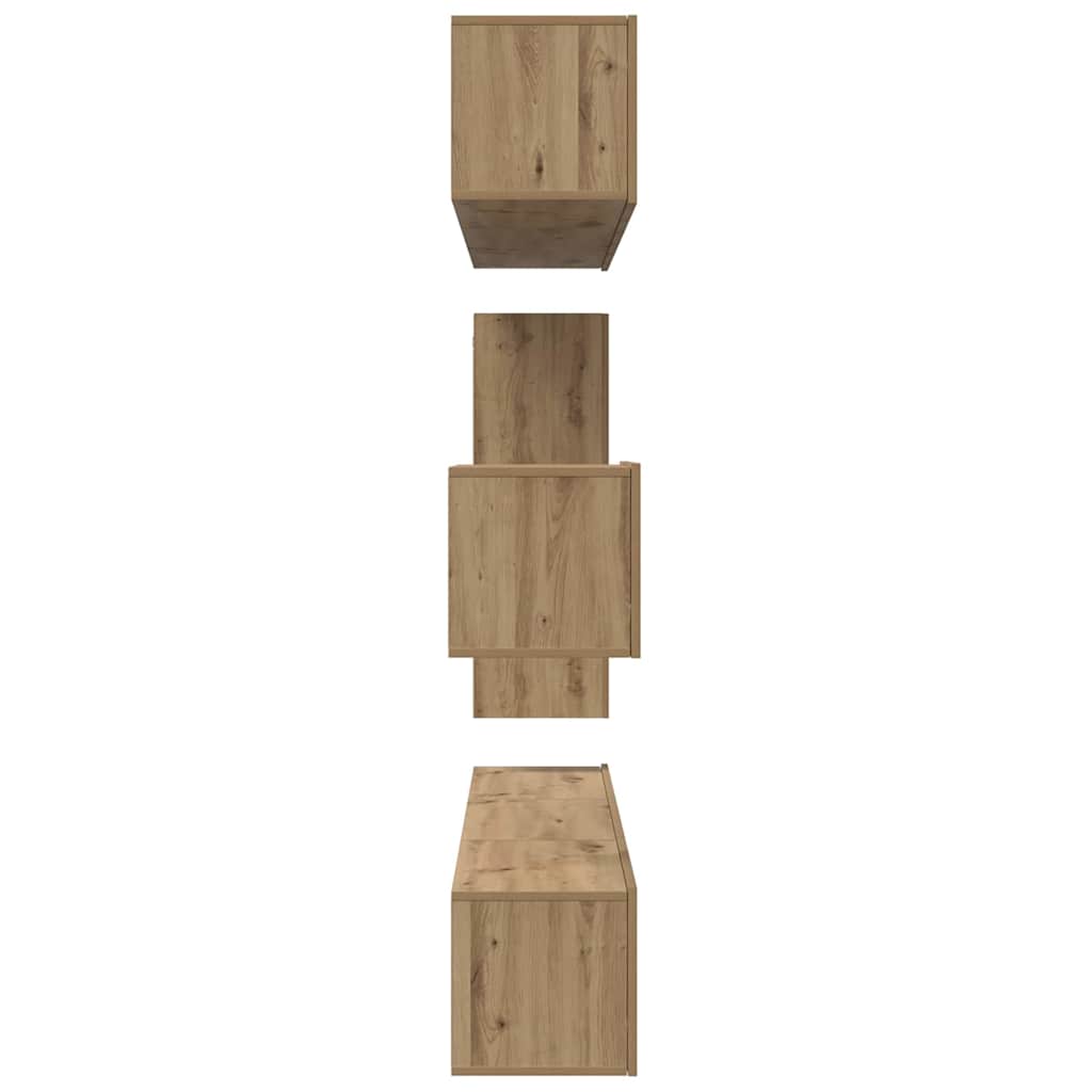 vidaXL TV-Schrankset Wandmontiert 8 pcs Artisan-Eiche Holzwerkstoff