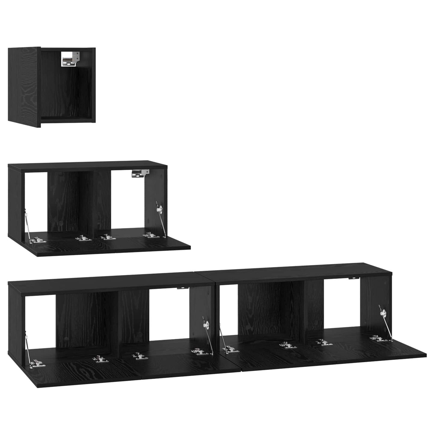 Meuble TV vidaXL 3 pcs aspect chêne noir bois d'ingénierie