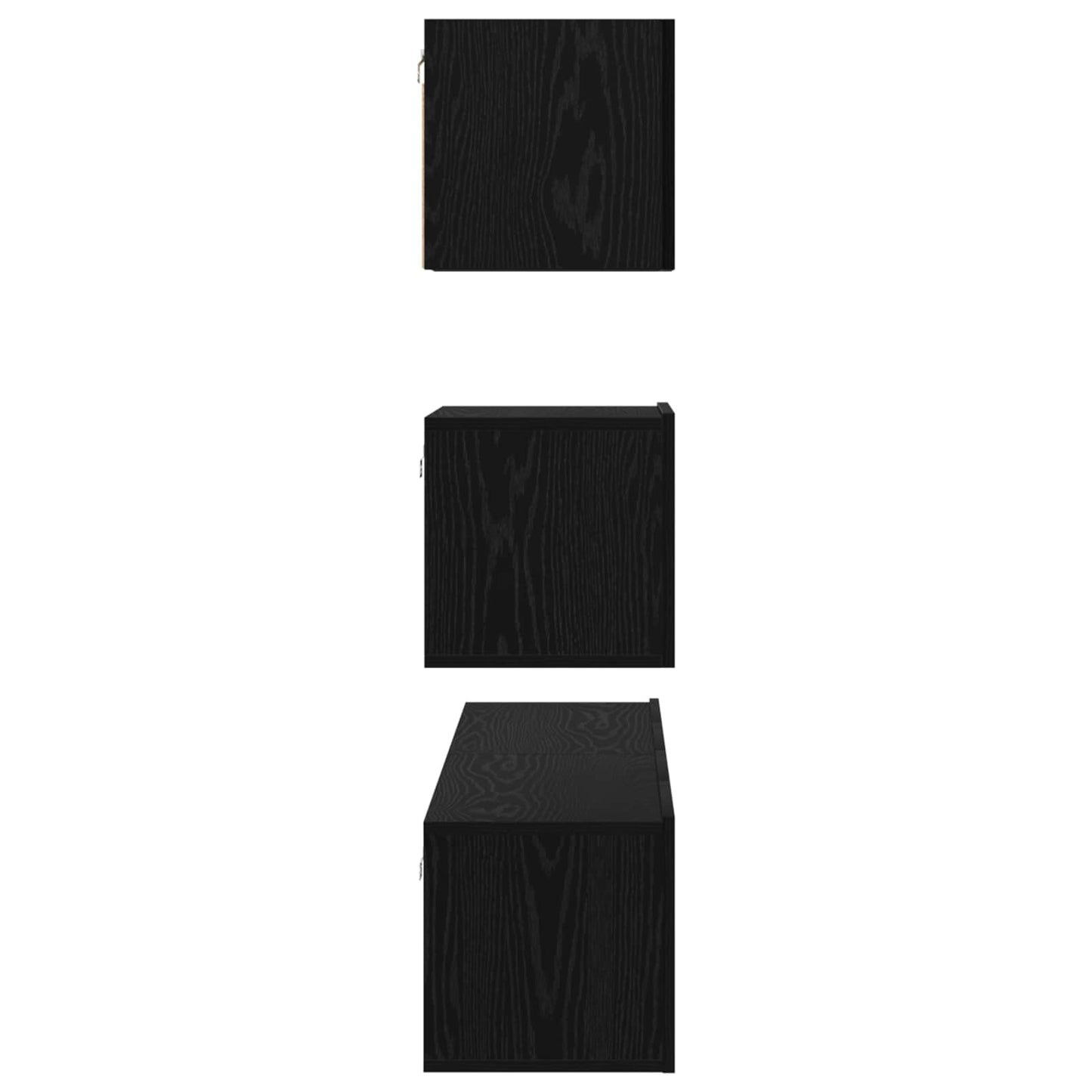 Meuble TV vidaXL 3 pcs aspect chêne noir bois d'ingénierie