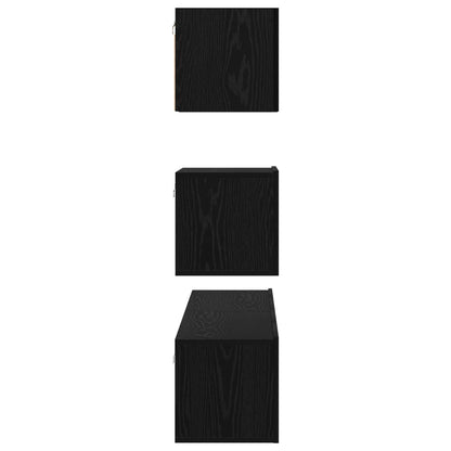 Meuble TV vidaXL 3 pcs aspect chêne noir bois d'ingénierie