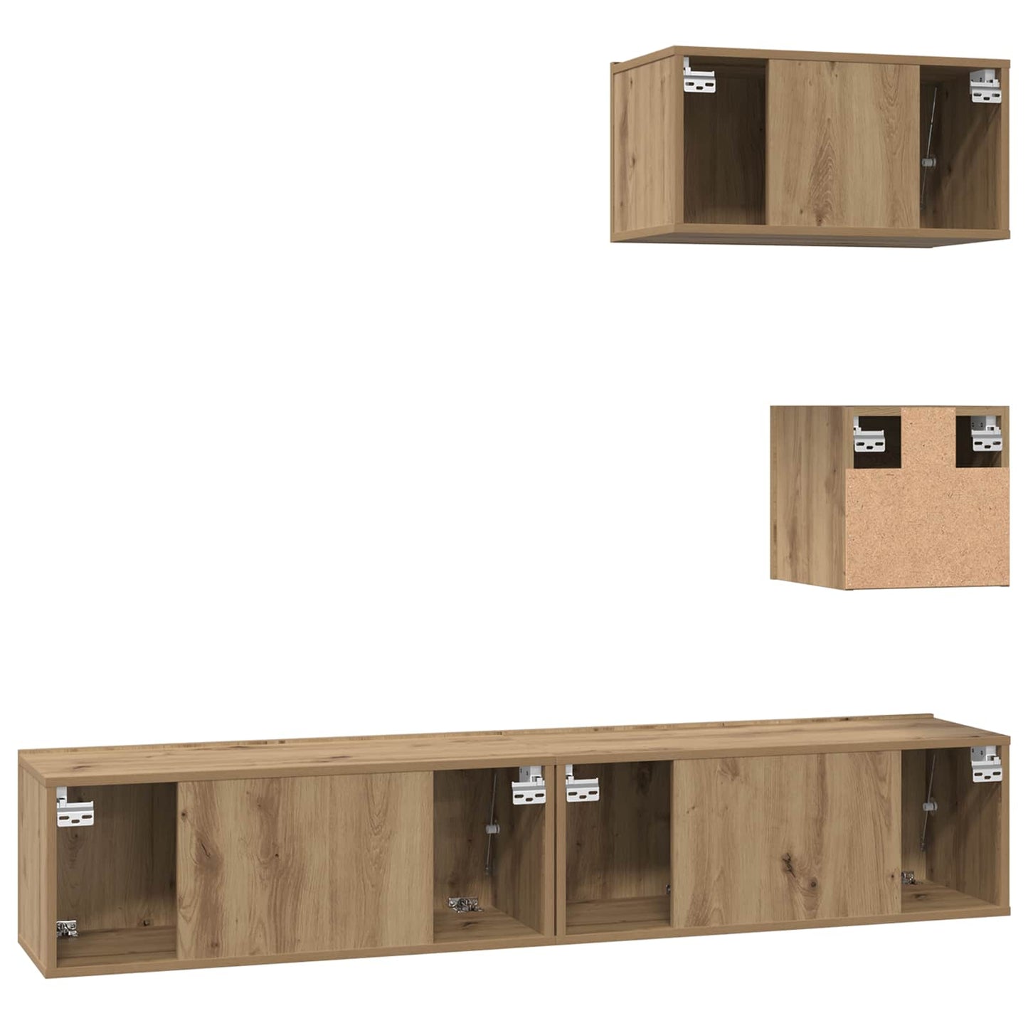 vidaXL TV-Schrankset Wandmontiert 3 pcs Artisan-Eiche Holzwerkstoff