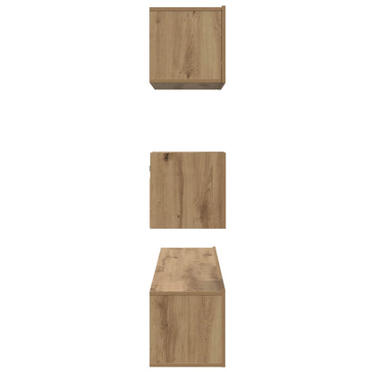 vidaXL TV-Schrankset Wandmontiert 3 pcs Artisan-Eiche Holzwerkstoff