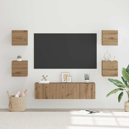 vidaXL Meuble TV mural 6 pcs Chêne artisan Bois d'ingénierie