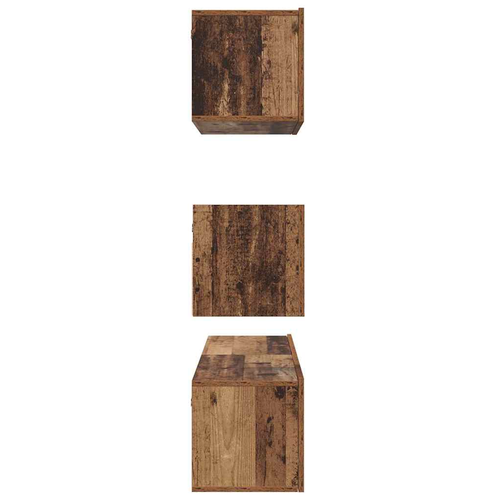 vidaXL TV-Schrankset Wandmontiert 4 pcs Altholz Holzwerkstoff