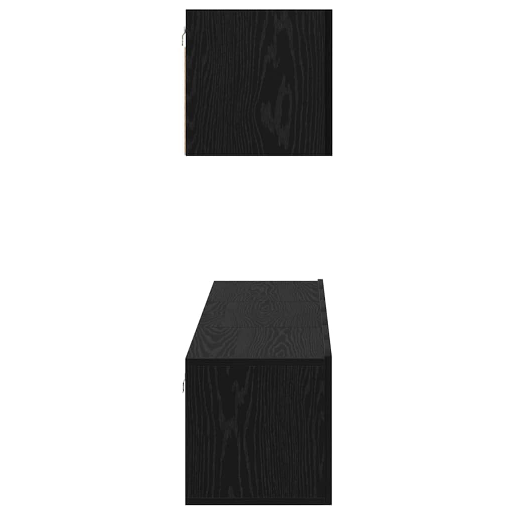 vidaXL TV-Schrankset 4 pcs Schwarz Eichen-Optik Holzwerkstoff