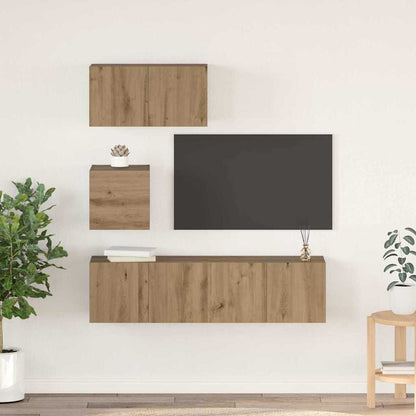vidaXL Ensemble de meubles TV muraux 4 pcs Chêne Artisan Bois d'ingénierie