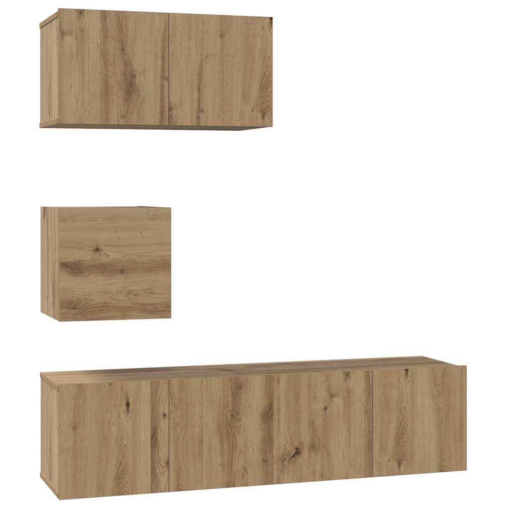 vidaXL Ensemble de meubles TV muraux 4 pcs Chêne Artisan Bois d'ingénierie